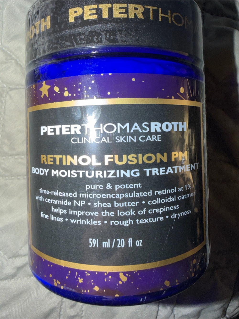 Peter Thomas Roth Retinol Fusion PM Body Moisturizer - Blue & Gold